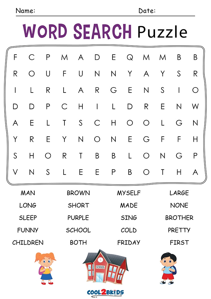 Printable 2nd Grade Word Search Cool2bKids