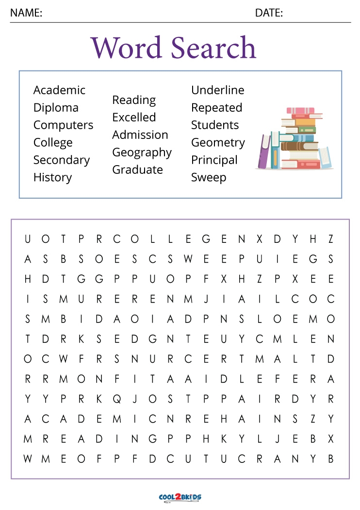 Printable 6th Grade Word Search Cool2bKids