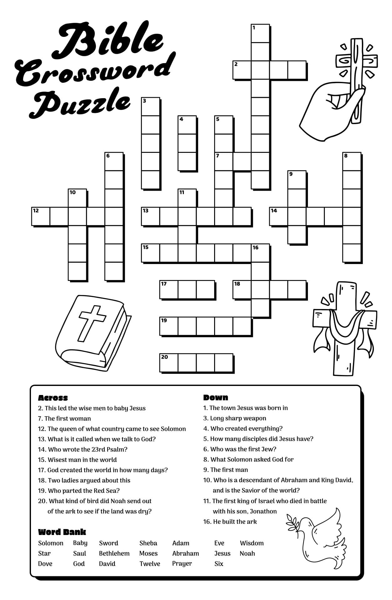 Printable Bible Crossword Puzzles PrintableLib Printable Bible Crossword Puzzles PrintableLib