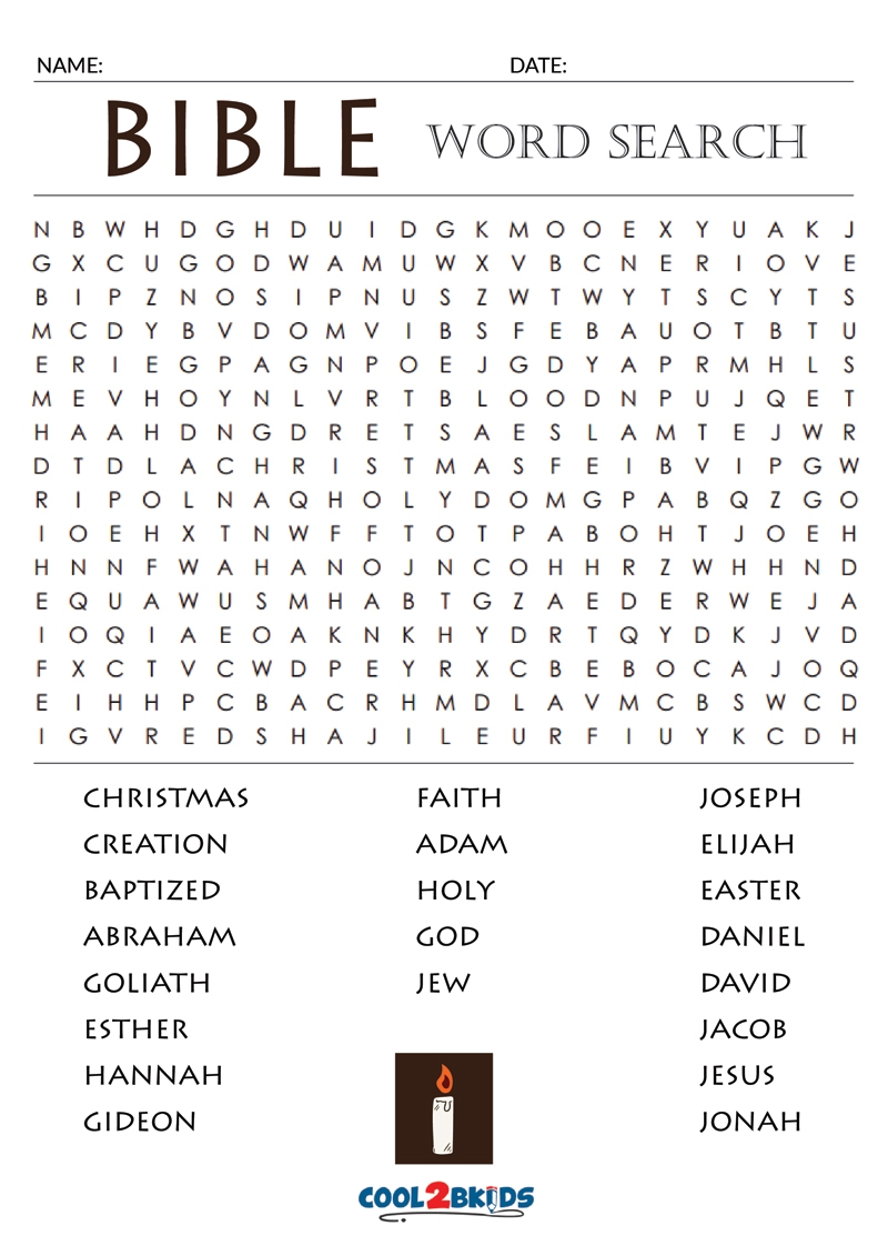 Printable Bible Word Search Puzzles free Printable Bible Story Activities