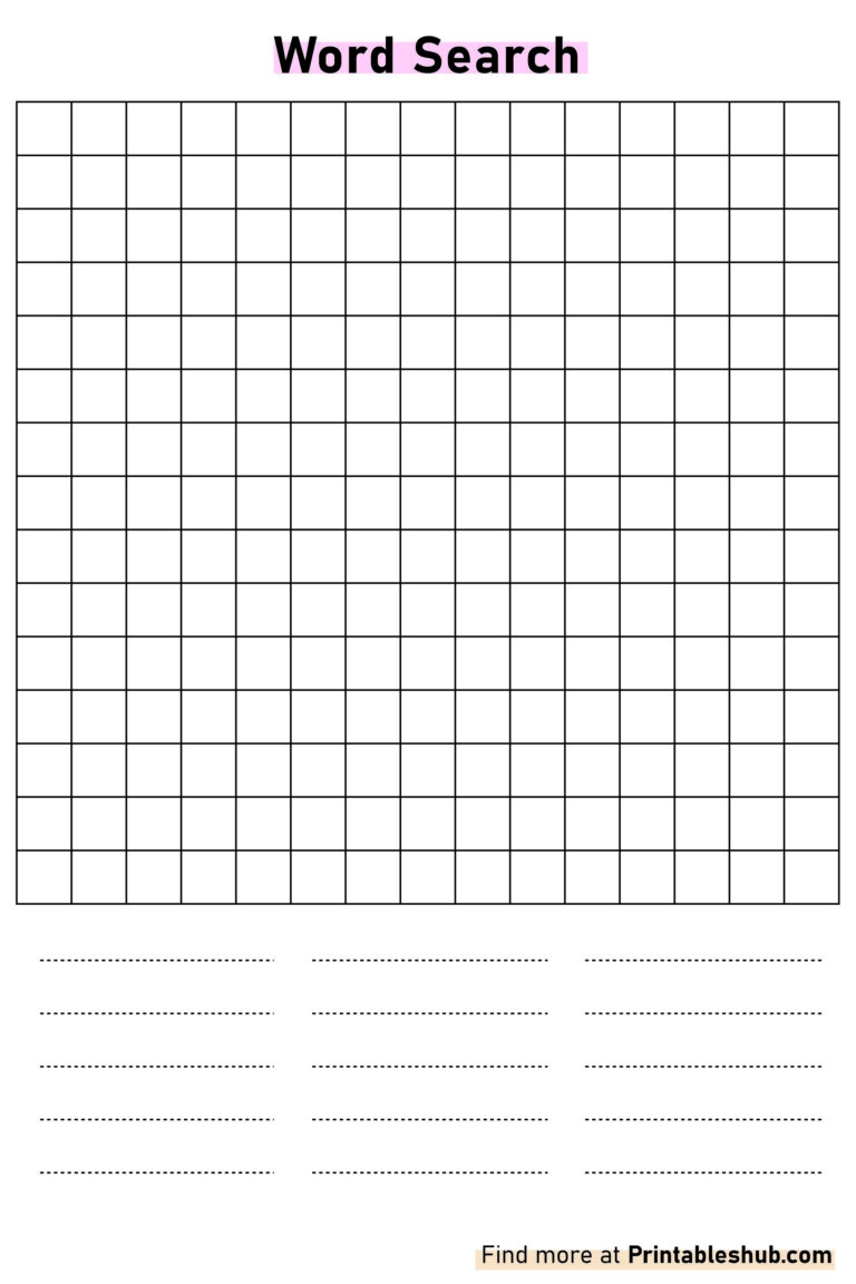 Printable Blank Word Search Template Word Search Maker