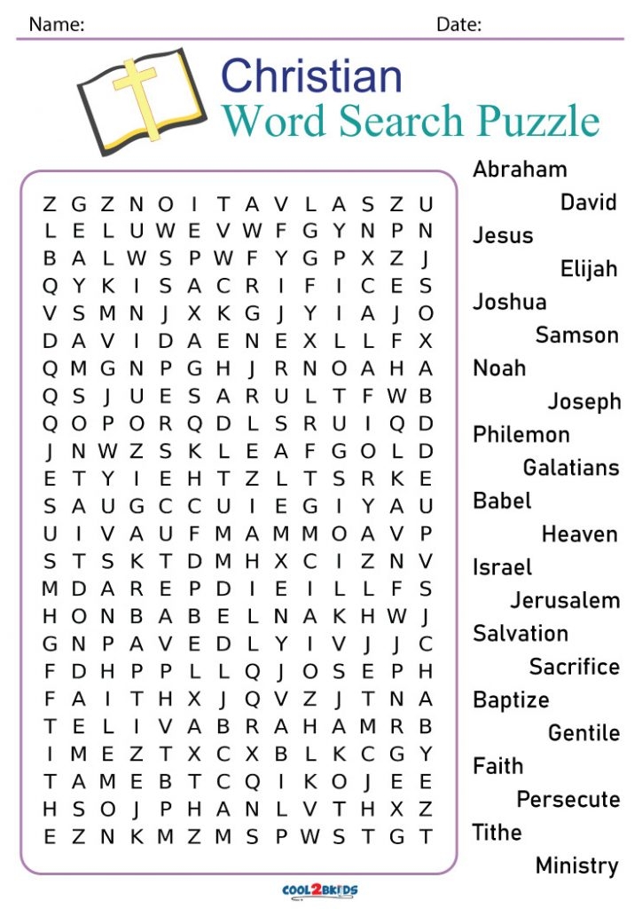 Printable Christian Word Search Cool2bKids