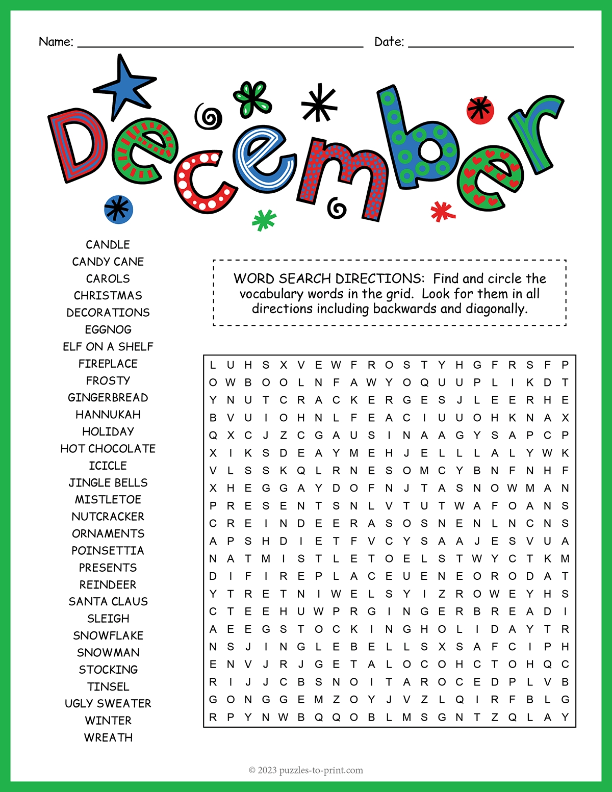Printable Christmas Word Search Worksheets Best Free Printable