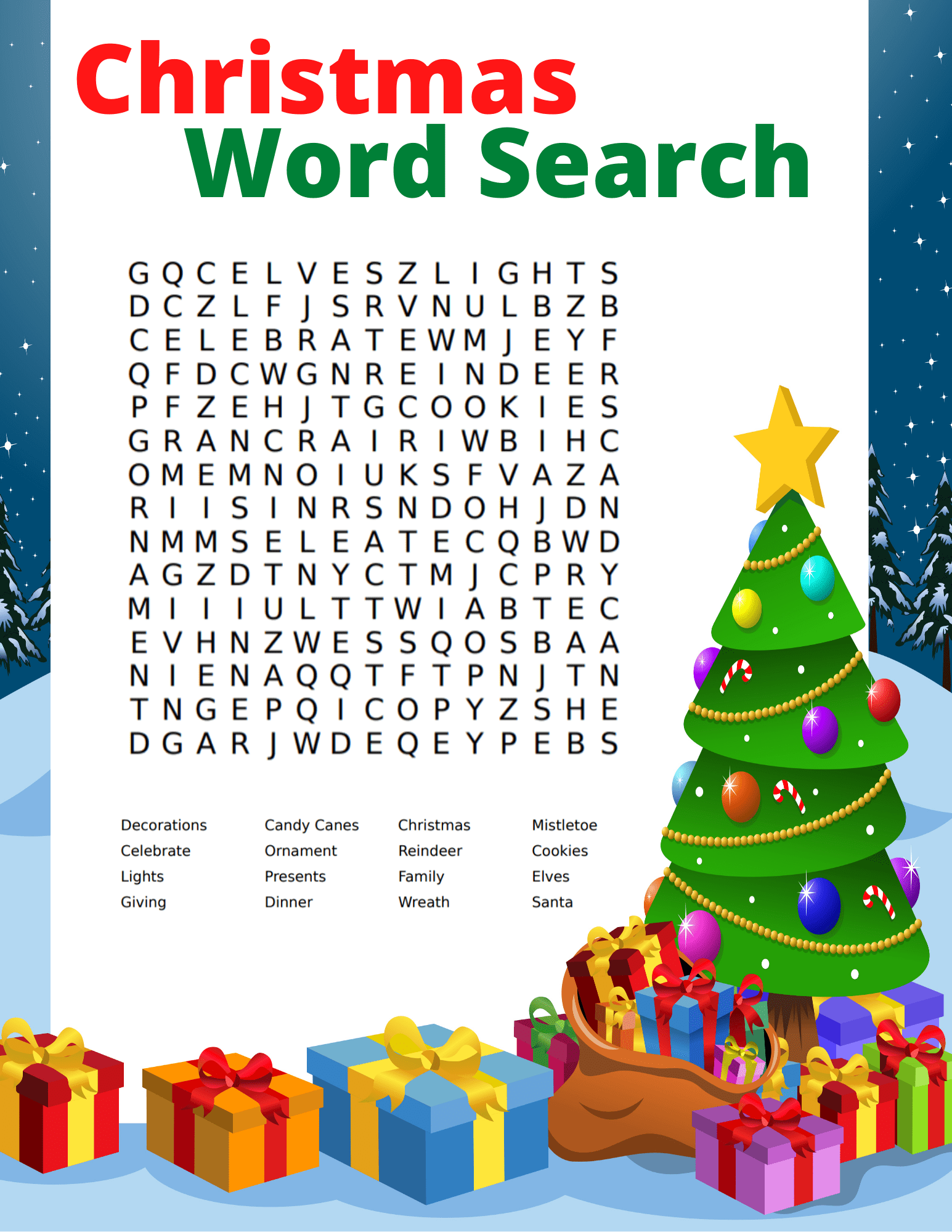 Printable Christmas Word Searches