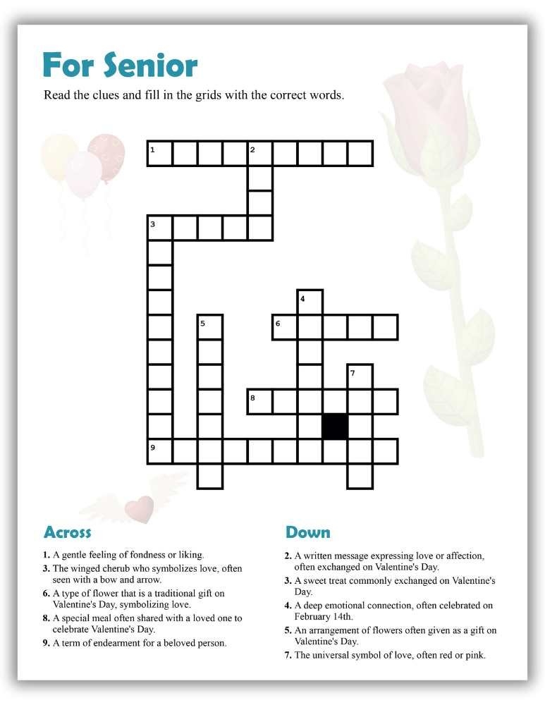 Printable Crossword Puzzles For Seniors Fun Free Brain Boost