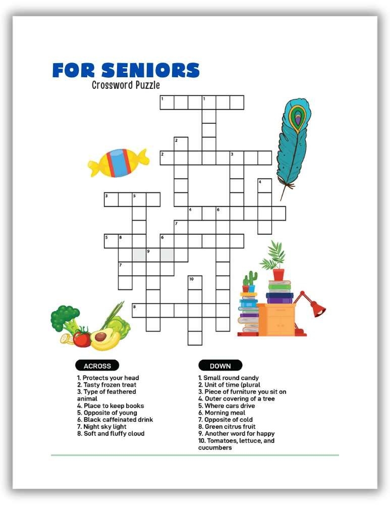Printable Crossword Puzzles For Seniors Fun Free Brain Boost 