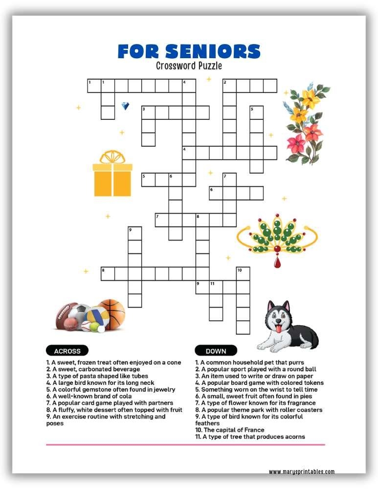 Printable Crossword Puzzles For Seniors Fun Free Brain Boost