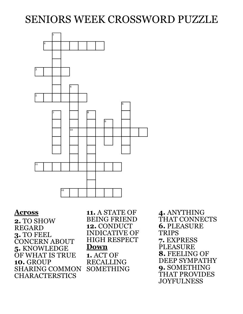 Printable Crosswords For Seniors FREE Printable HQ
