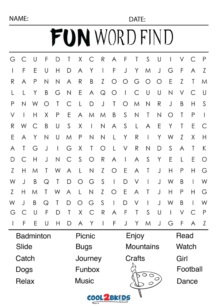 Printable Fun Word Searches Cool2bKids