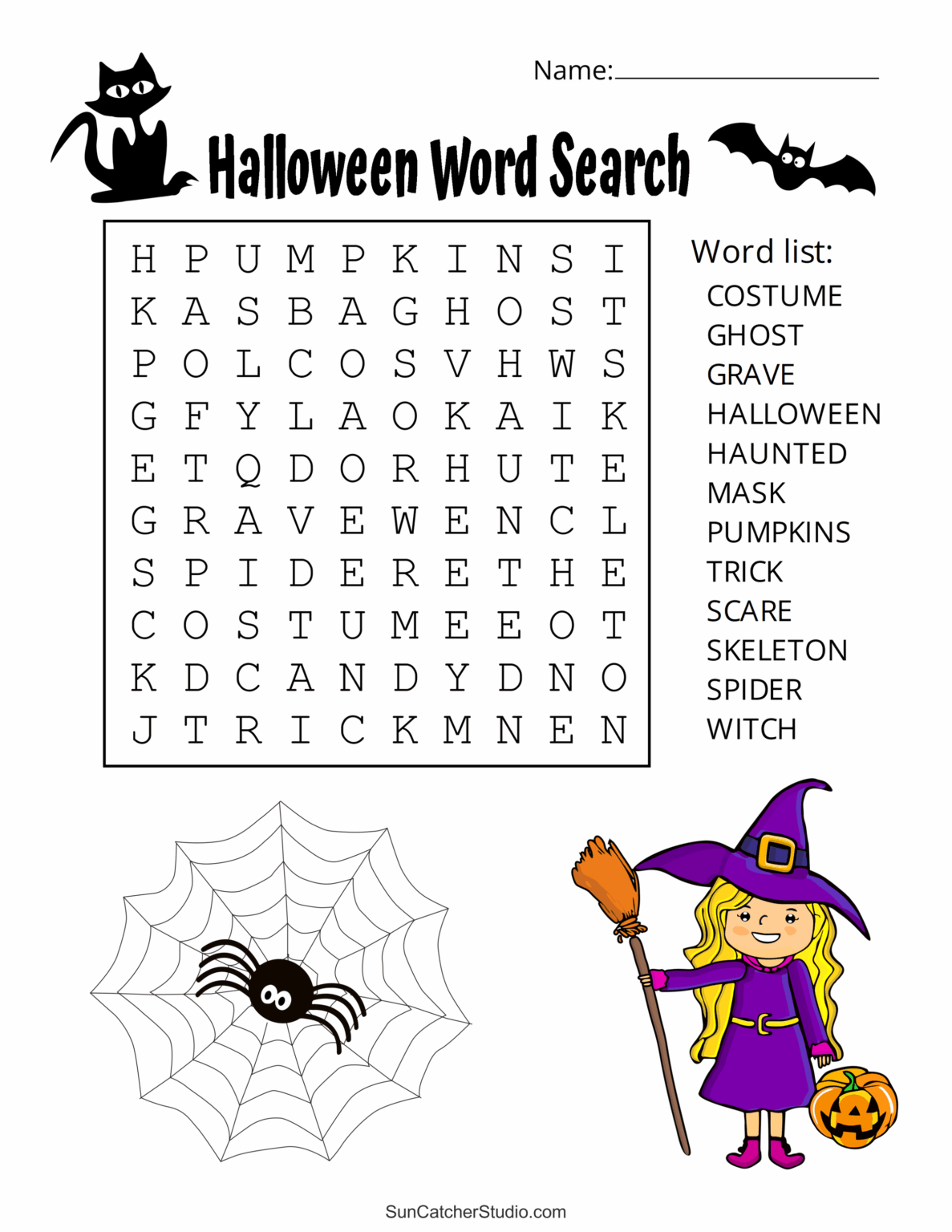 Printable Halloween Word Searches Free Printable Worksheets