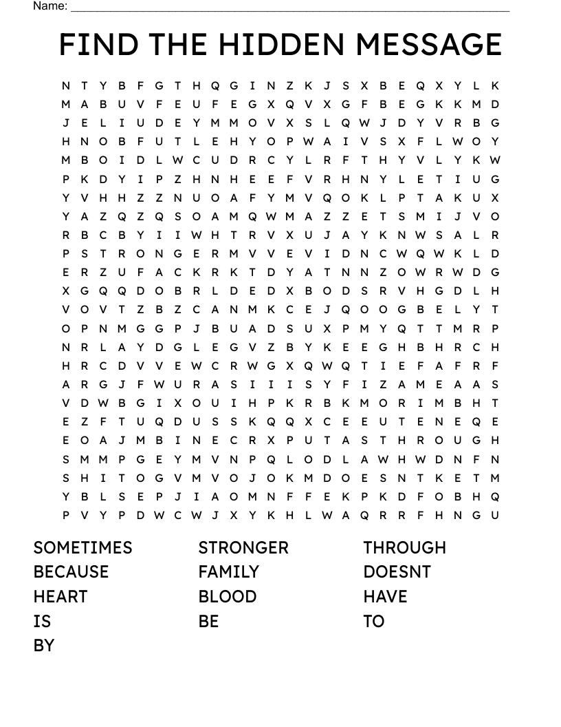 Printable Hidden Message Word Search Word Search Maker