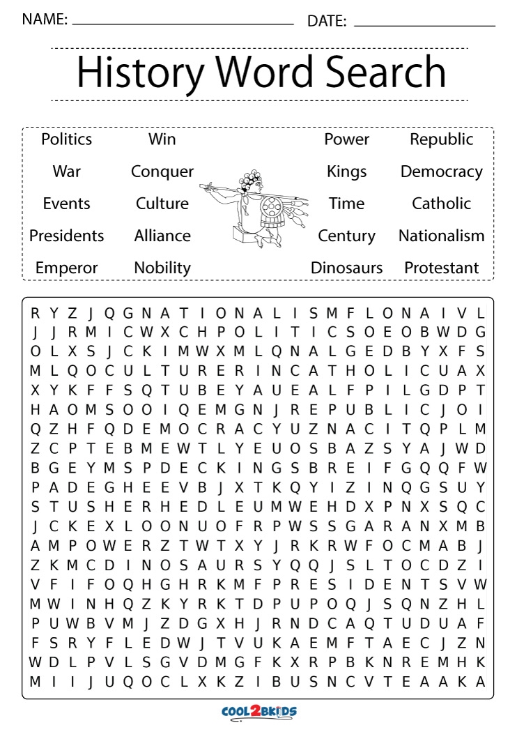 Printable History Word Search Cool2bKids Printable History Word Search Cool2bKids