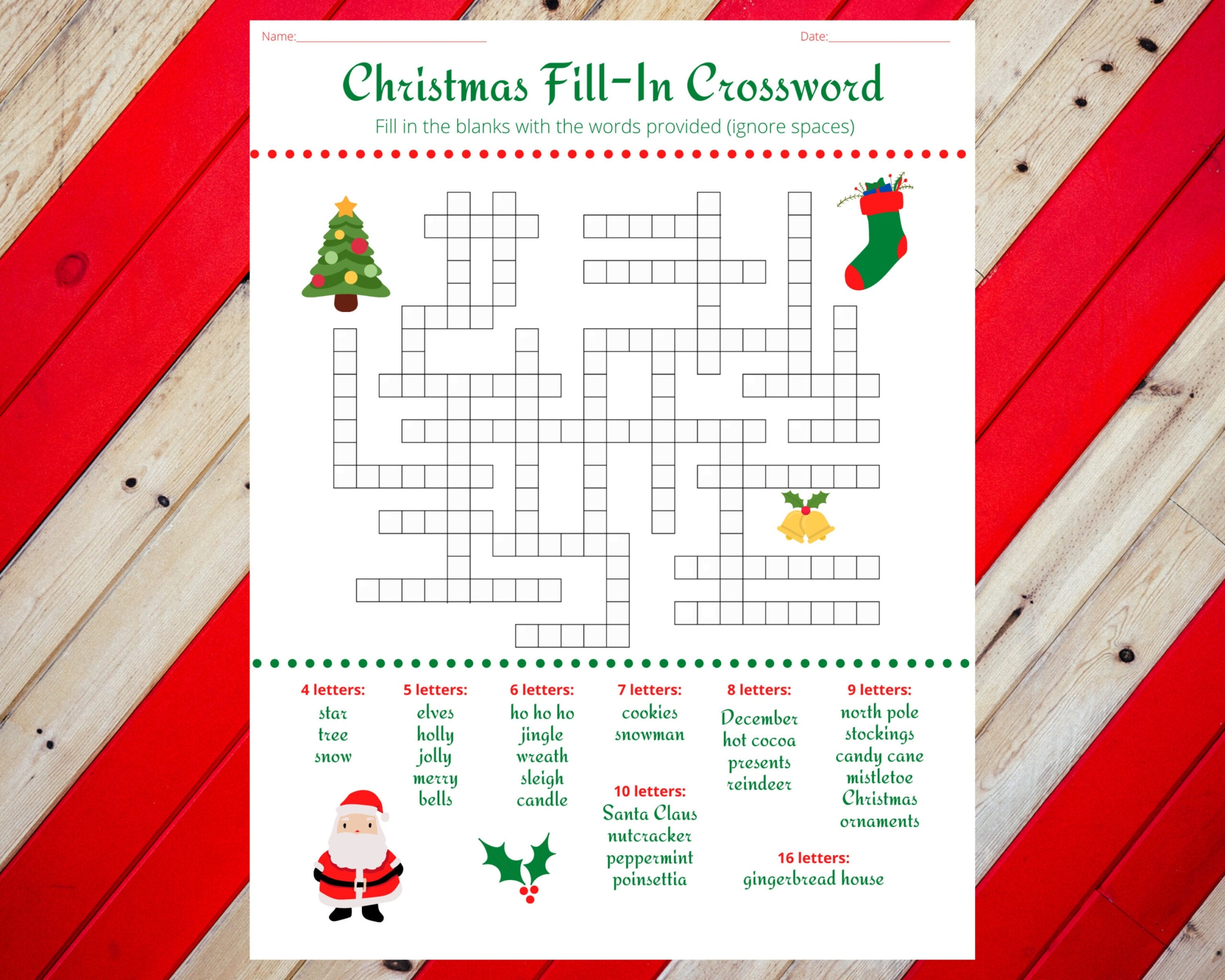 Printable Holiday Crossword Puzzles All FREE Printables