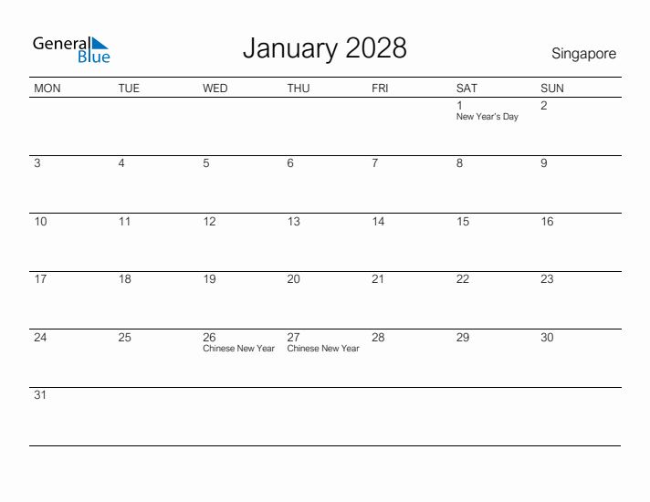 Printable January 2028 Monthly Calendar With Holidays For Singapore Printable January 2028 Monthly Calendar With Holidays For Singapore
