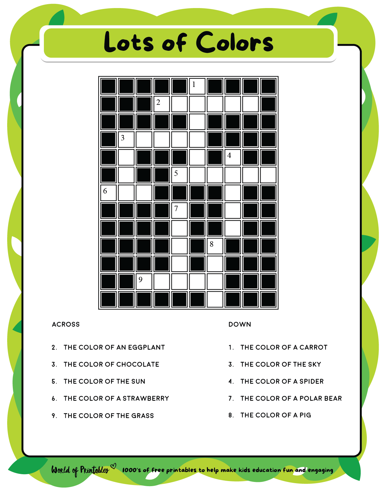 Printable Kids Crossword Puzzles World Of Printables Printable Kids Crossword Puzzles World Of Printables