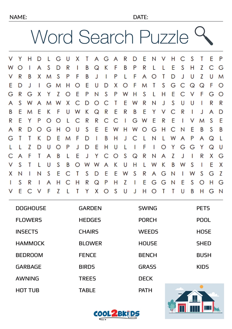 Printable Large Print Word Search Cool2bKids