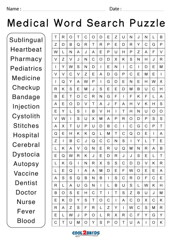 Printable Medical Word Search Cool2bKids Printable Medical Word Search Cool2bKids