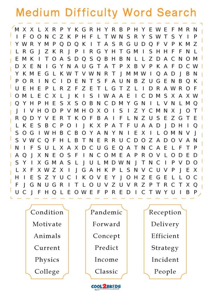 Printable Medium Word Search Cool2bKids Printable Word Search Printable Medium Word Search Cool2bKids Printable Word Search
