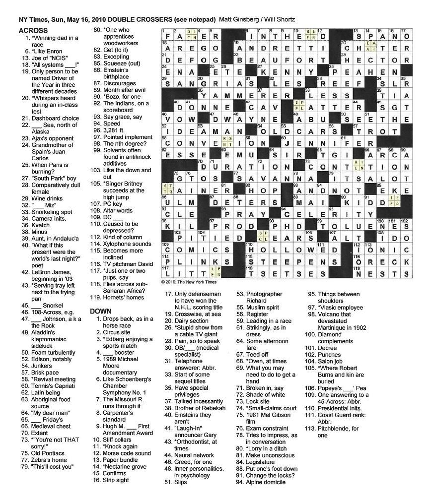 Printable Nyt Sunday Crossword Printable Free Templates