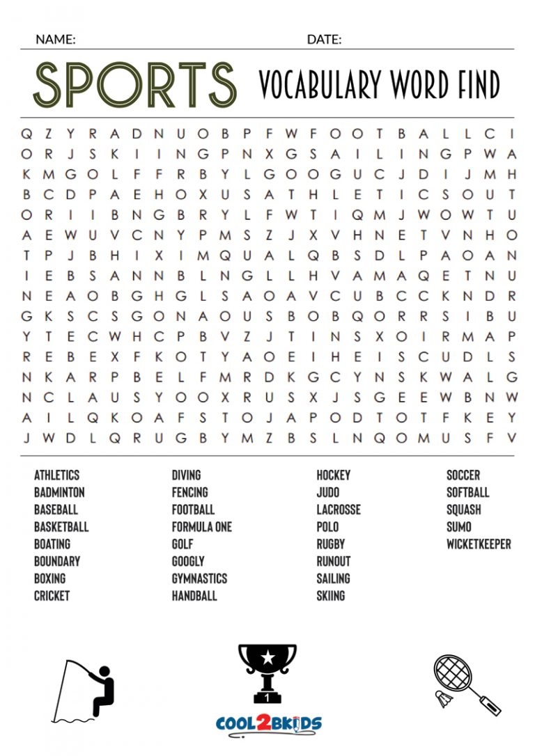 Printable Sports Word Search Cool2bKids Printable Sports Word Search Cool2bKids
