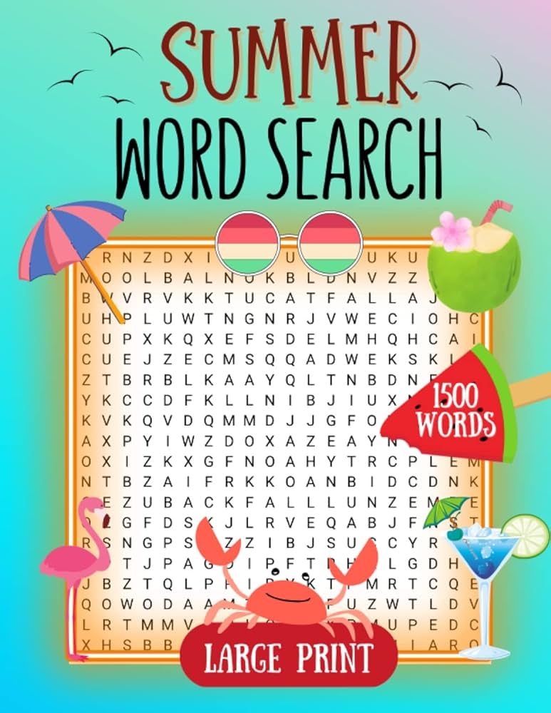Printable Summer Word Search Puzzles