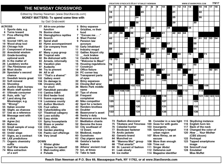 Printable Sunday Crossword Puzzle Free Printable Crosswords