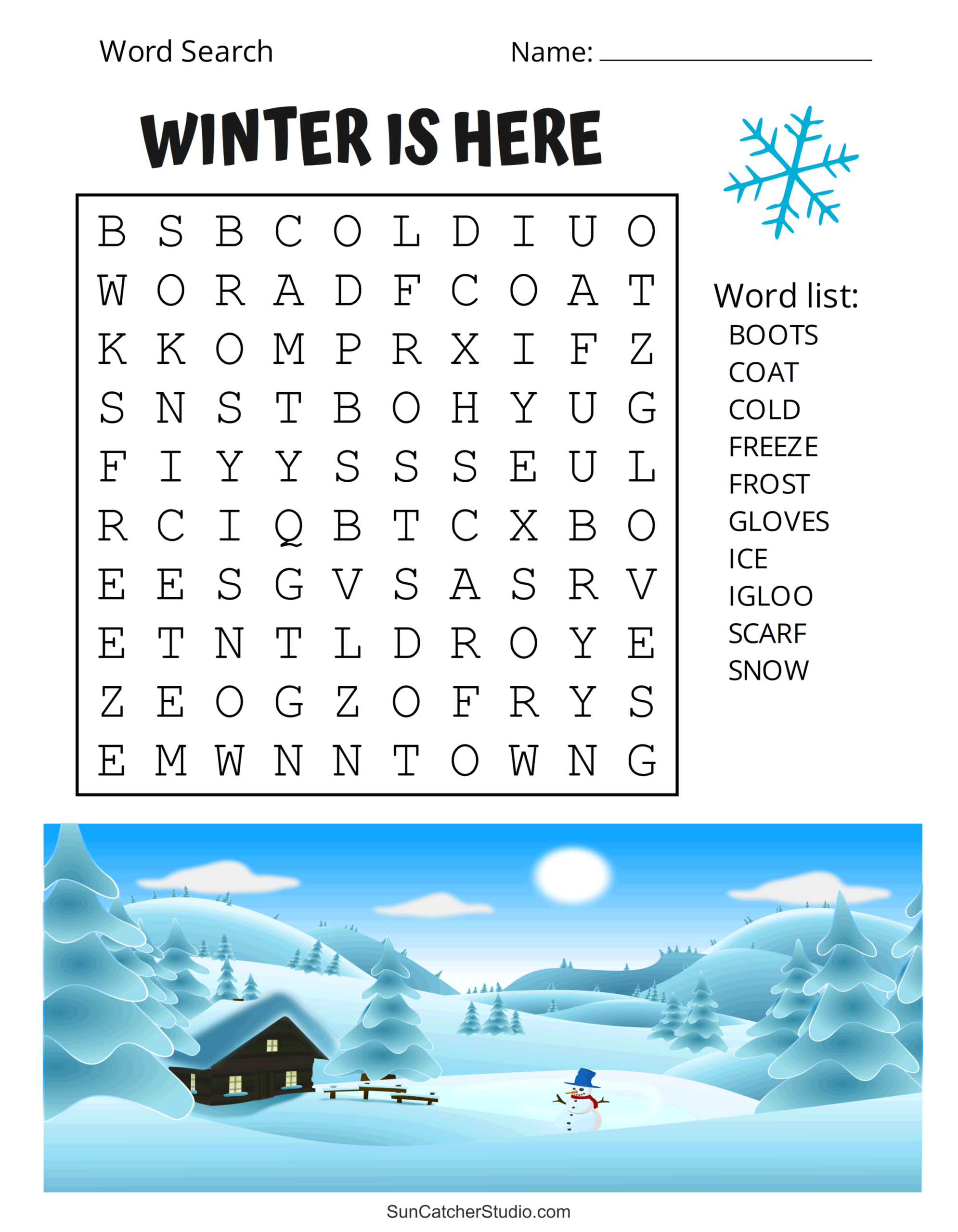 Printable Winter Word Search Puzzles Word Find Free Printables 