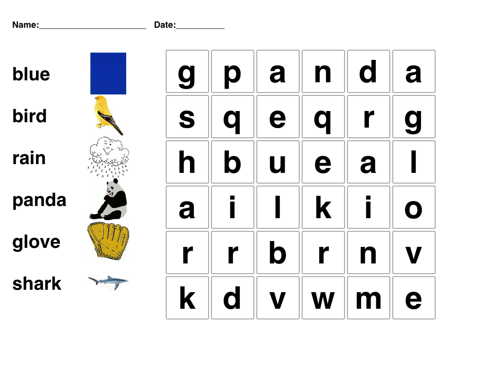 Printable Word Search For 5 Year Olds Word Search Maker