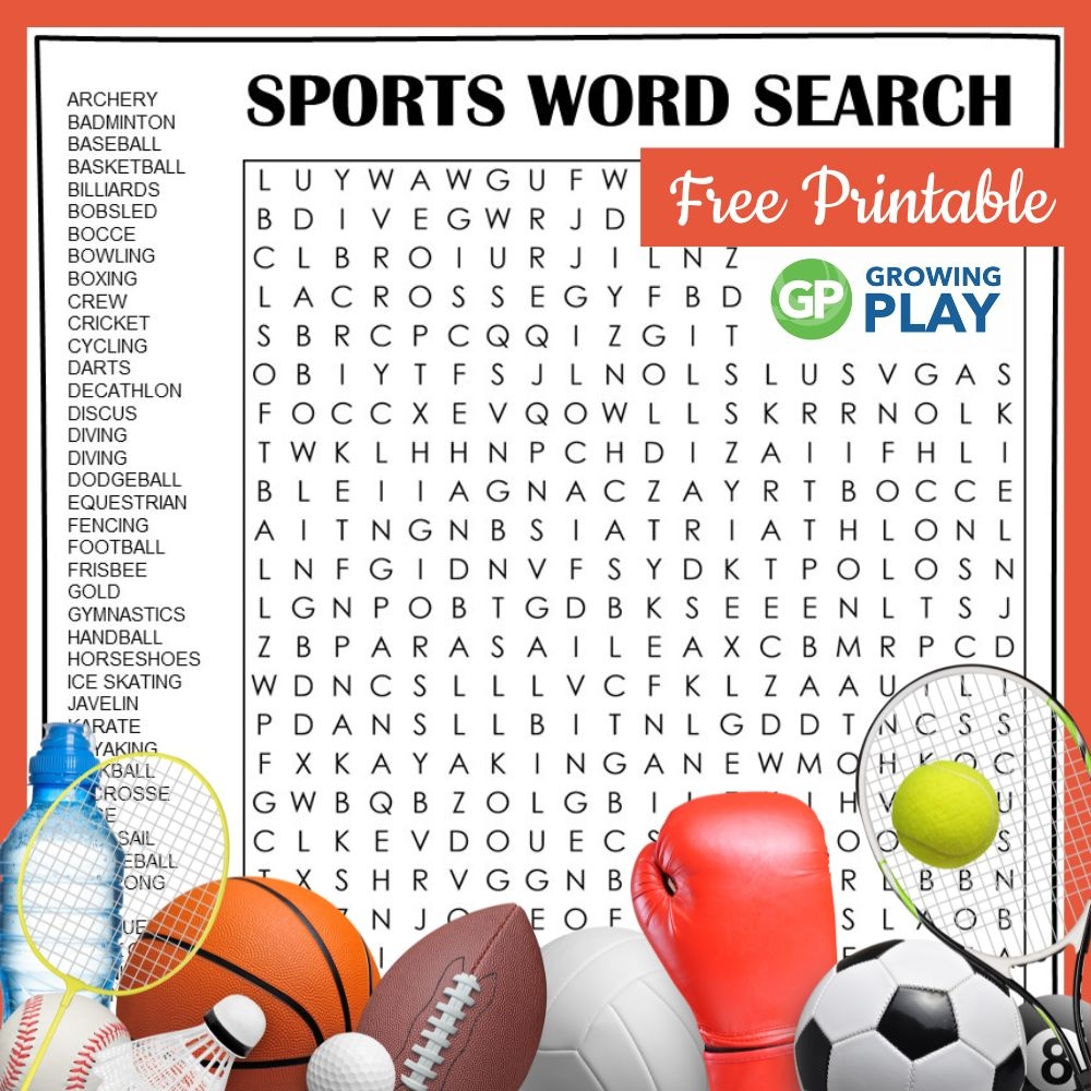 Printable Word Searches Sports