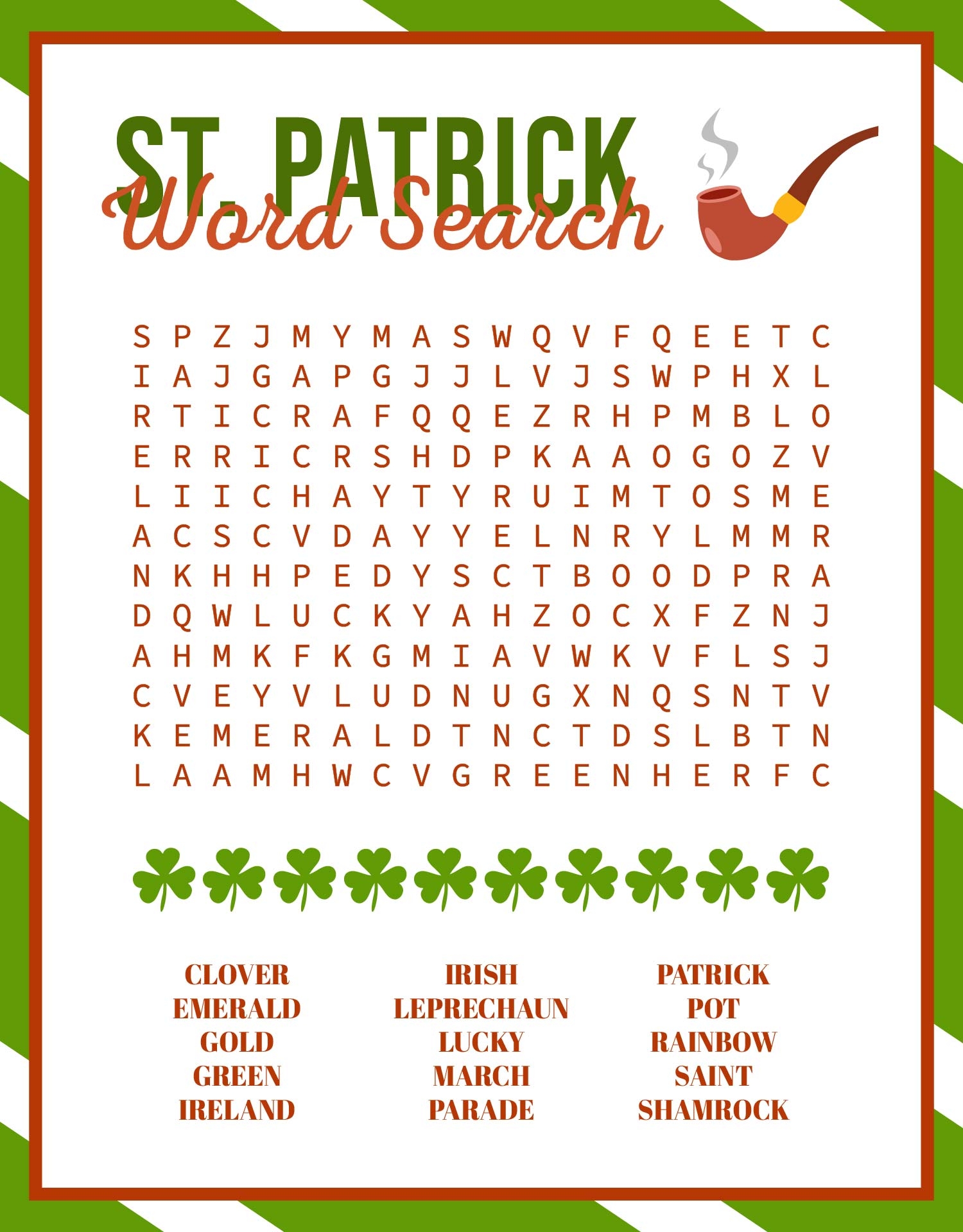 St Patrick 39 s Day Word Search Free 13 Free PDF Printables Printablee