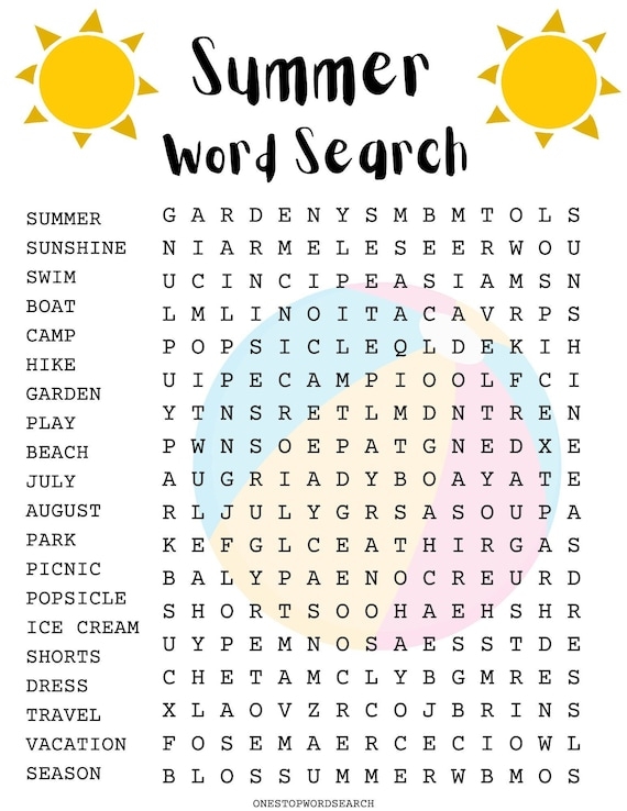 Summer Word Search Puzzle Free Printable Word Search Maker