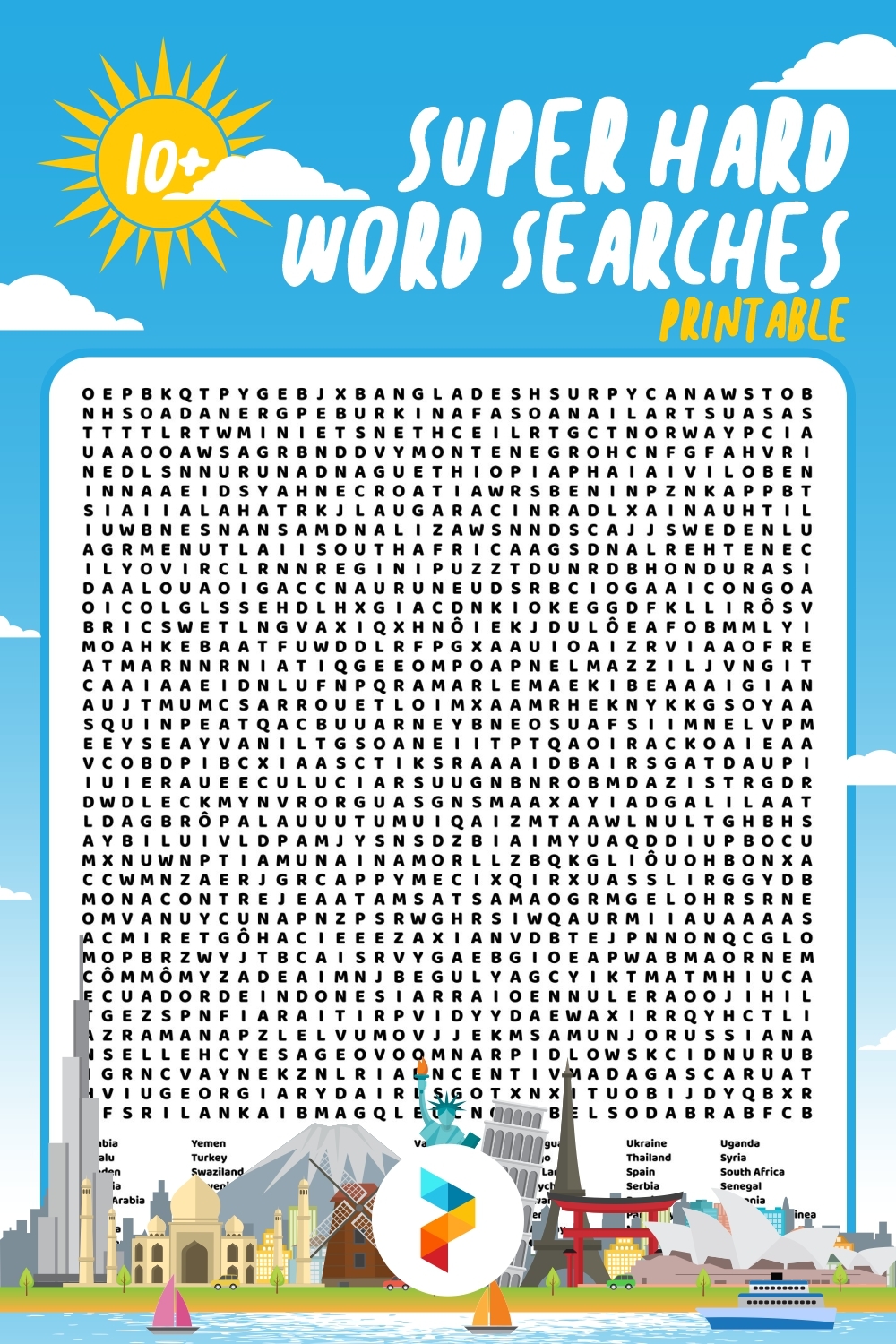 Super Hard Word Searches 10 Free PDF Printables Printablee