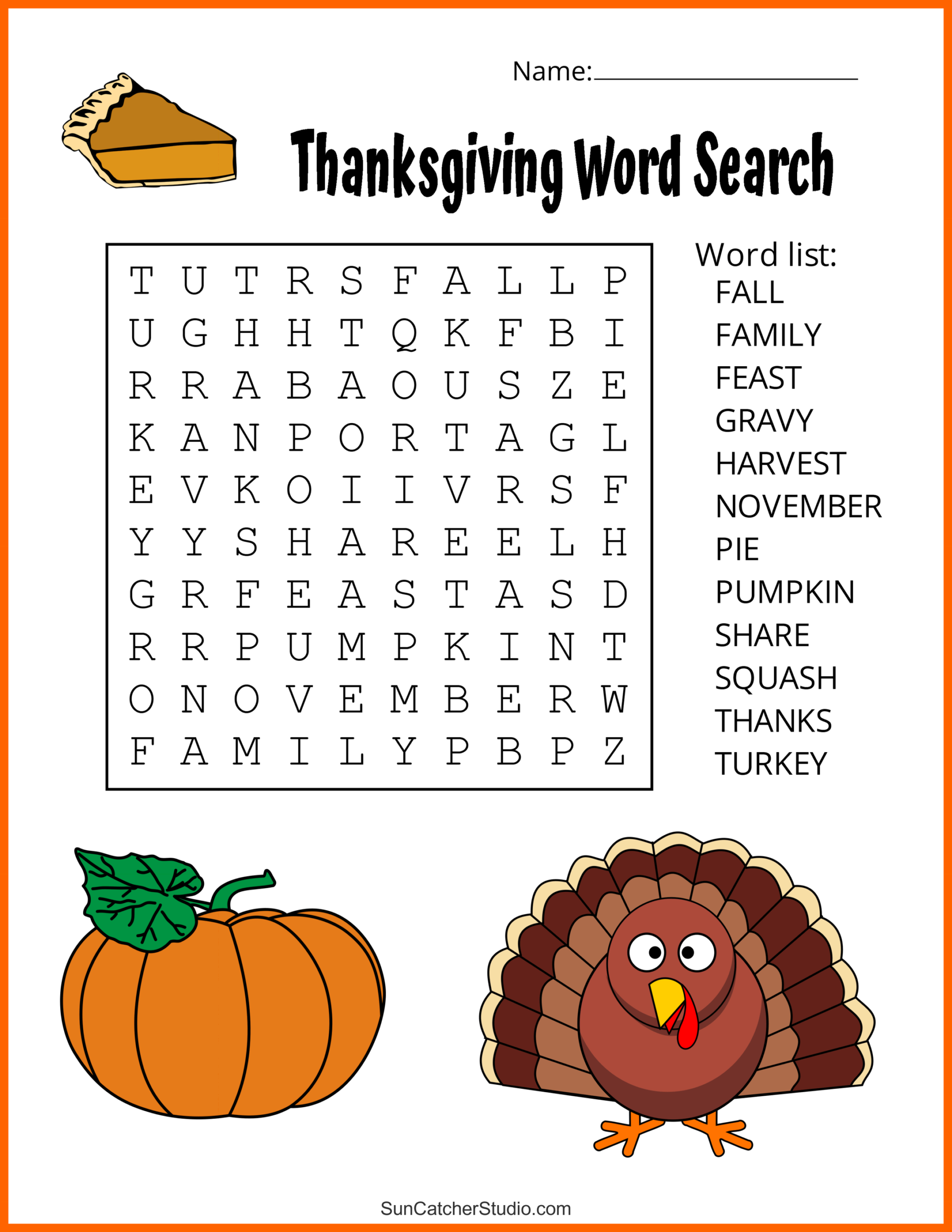 Thanksgiving Word Search Free Printable Puzzles Free Printables