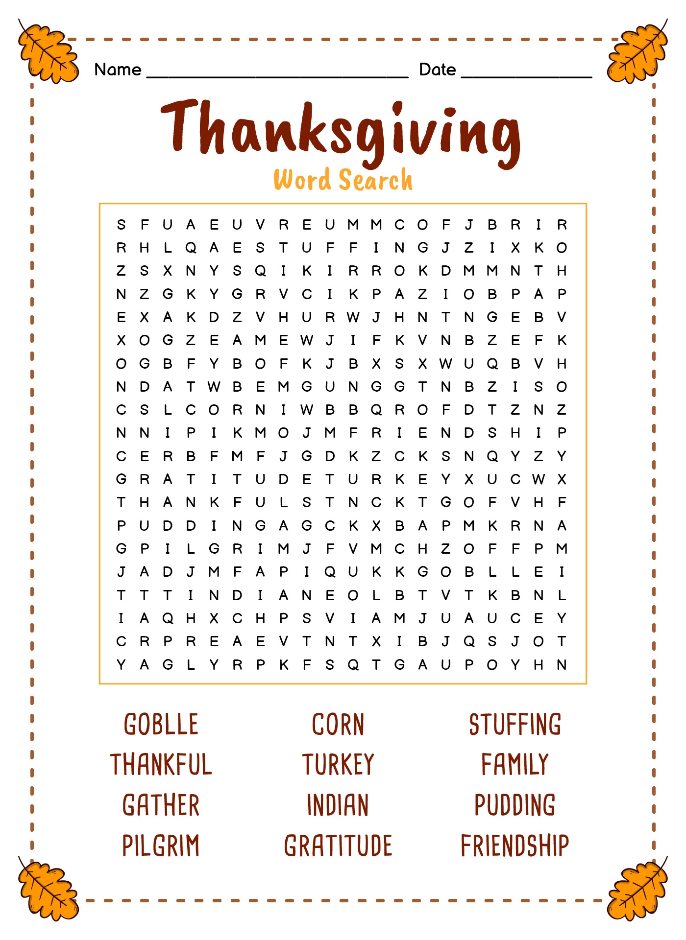 Thanksgiving Word Search Puzzles 15 Free PDF Printables Printablee