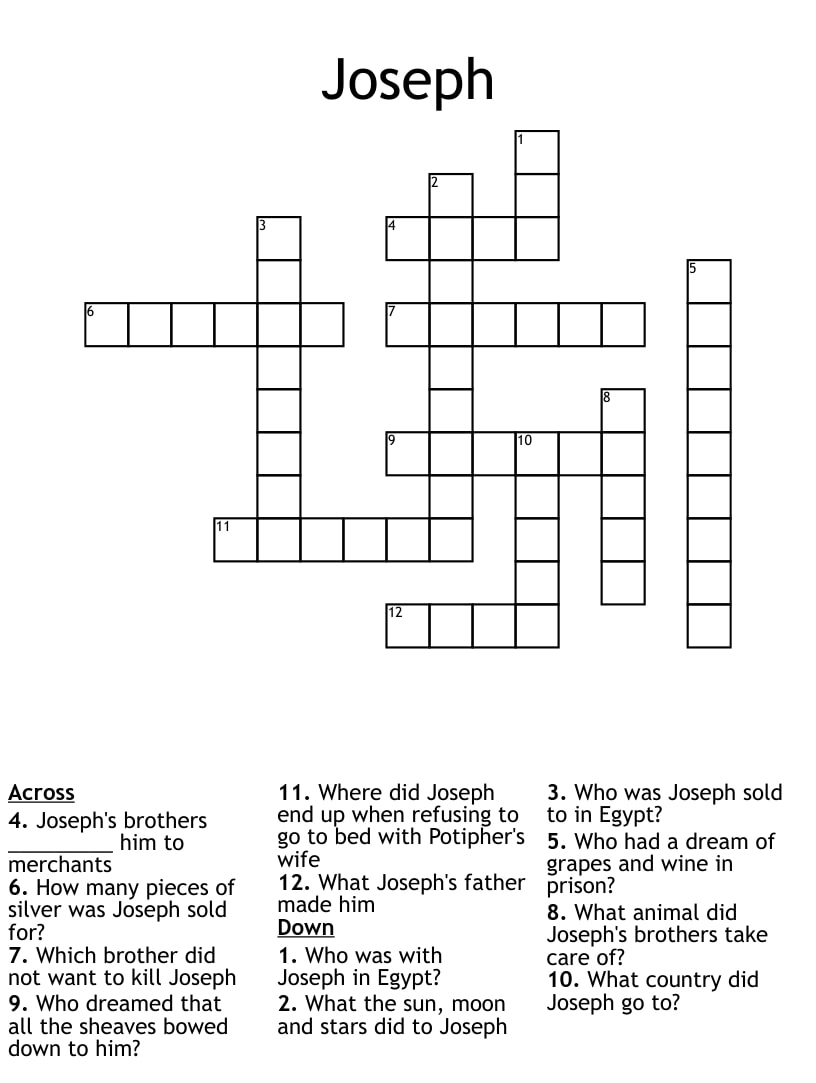 Thomas Joseph Crossword Printable Printable JD Thomas Joseph Crossword Printable Printable JD