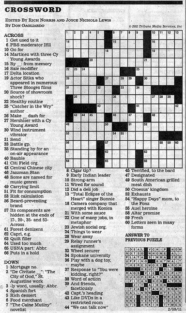 Today s La Times Crossword Printable Daily Printable Crosswords