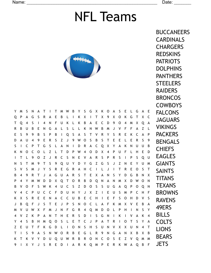 Ultimate Nfl Word Search Printable Word Search Maker