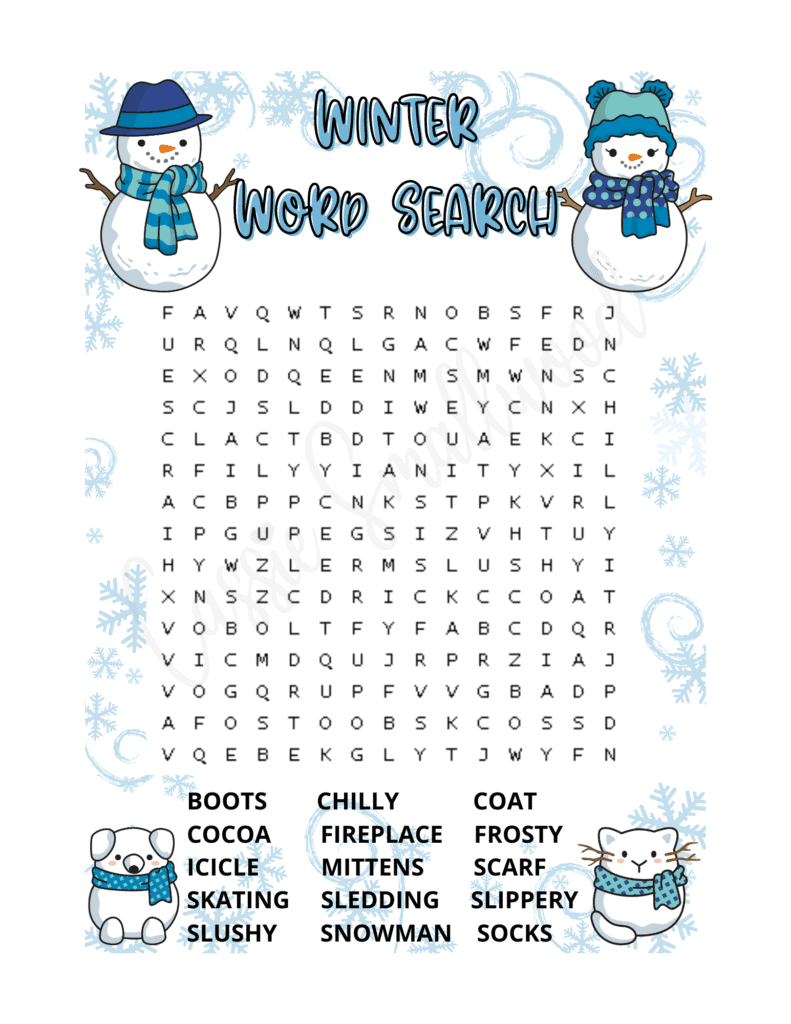 Winter Word Search Winter Word Searches Printables Winter Word Search Winter Word Searches Printables