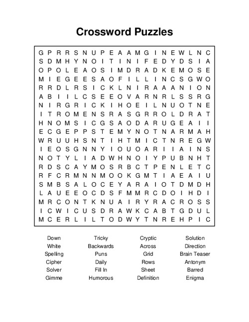 Word Search Crossword Puzzles Printable Jace Printable