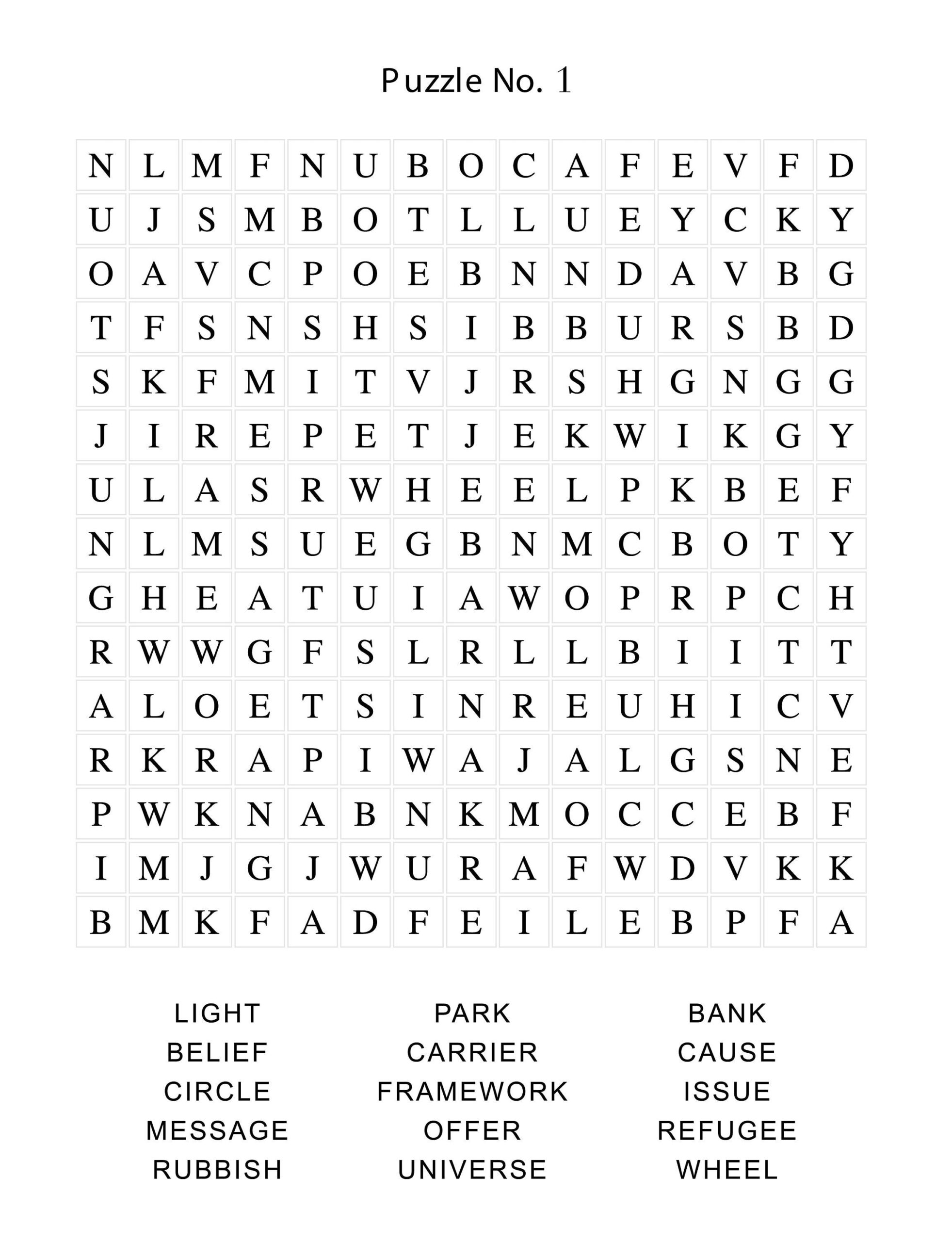 Word Search Puzzles Printable Pdf Luca Printable