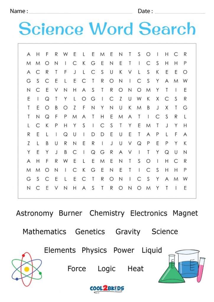 Word Search Science Printable
