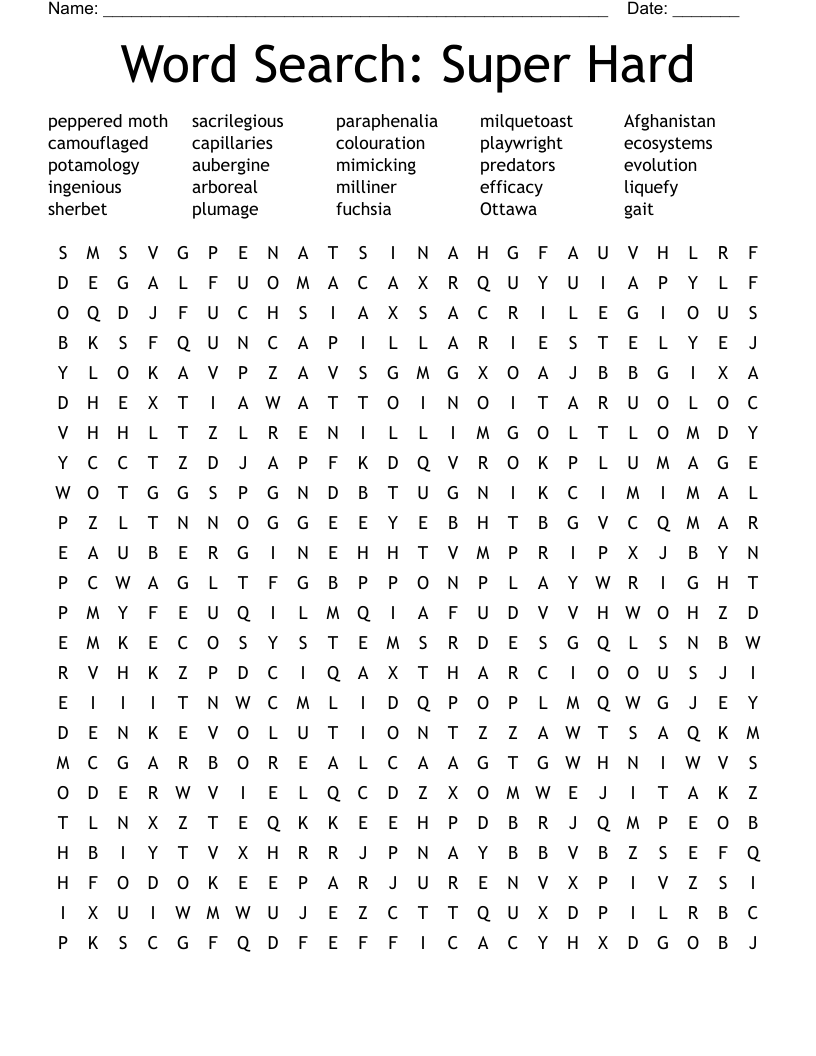 Word Search Super Hard WordMint