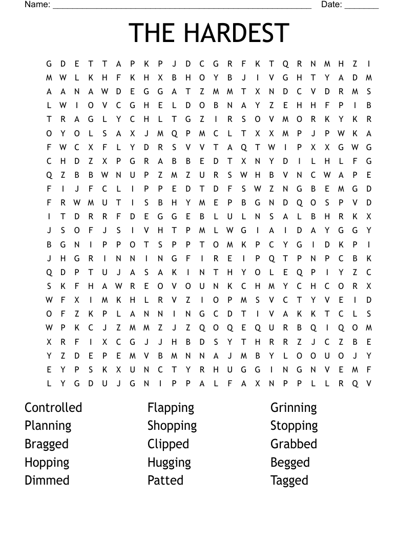 World S Hardest Word Search Puzzle Printable Word Search Maker